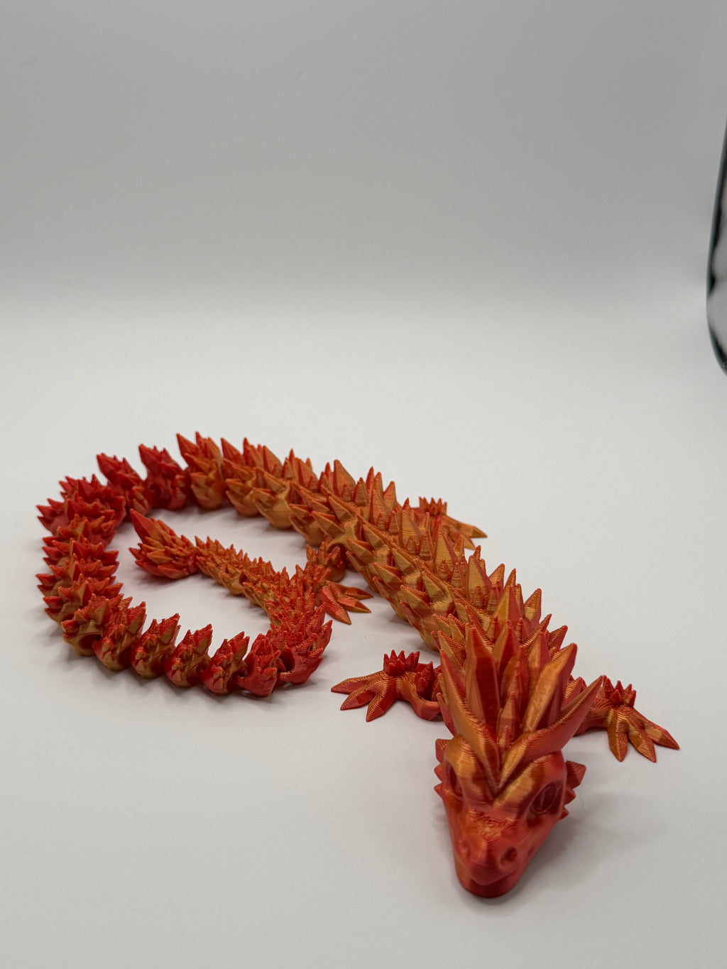 Articulated Crystal Dragon – Red & Gold Silk